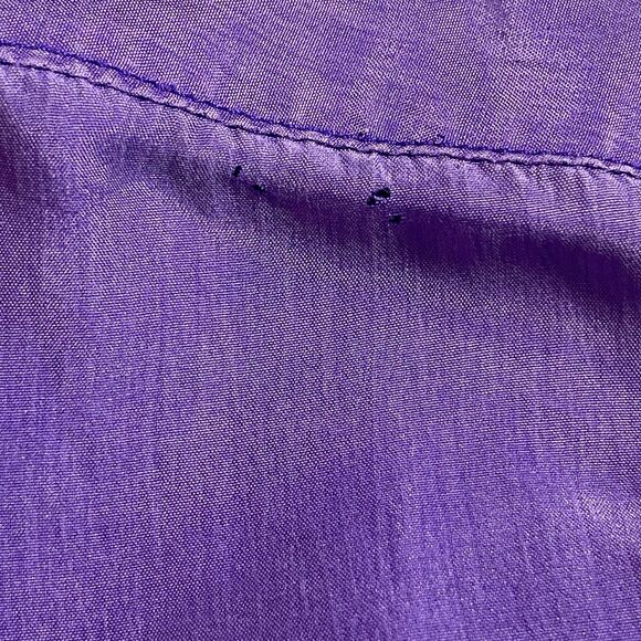 Florenzi Nouveau Silk Shirt Mens L Button Down Long Sleeve Chest Pocket Purple - Picture 11 of 11